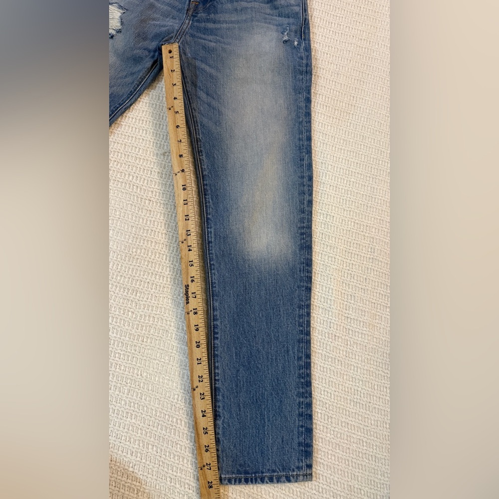 Abercrombie & Fitch Women's Distressed Straight Leg Jeans W26 L28 Blue - Picture 4 of 10